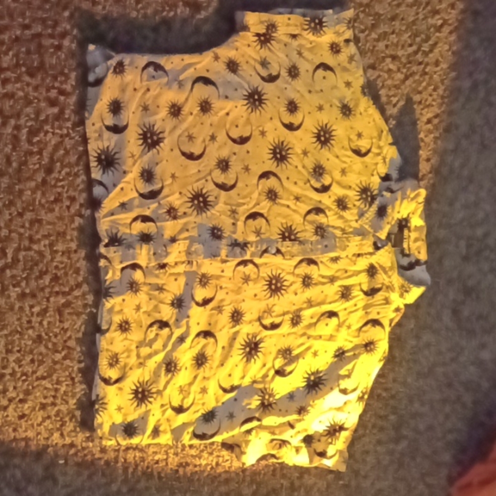 Cropped sun and moon button up shirt